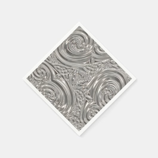 Serviette En Papier Art nouveau victorien élégant en argent (Coin)