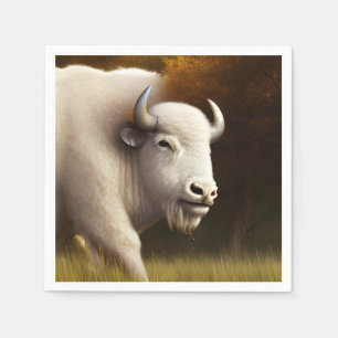 Serviette En Papier Art numérique de buffle blanc mystique