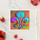 Serviette En Papier Art numérique Fleur De Lis Design Party (En situation)