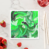 Serviette En Papier Art numérique vert en marbre fluide (En situation)