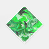 Serviette En Papier Art numérique vert en marbre fluide (Coin)