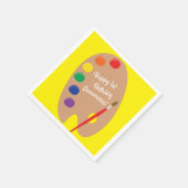Serviette En Papier Art Paint Palette Cute 1ère fête d'anniversaire (Coin)