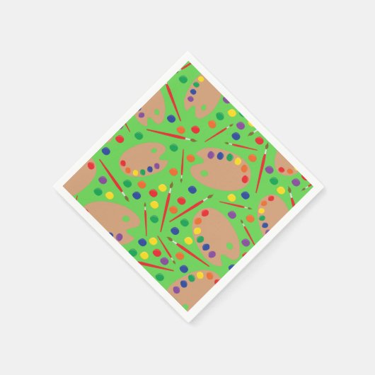 Serviette En Papier Art Paint Palette Cute Kid's Birthday Party (Coin)