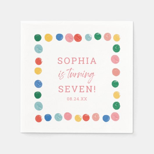 Serviette En Papier Art Painting Party Peinture fille Anniversaire (Devant)