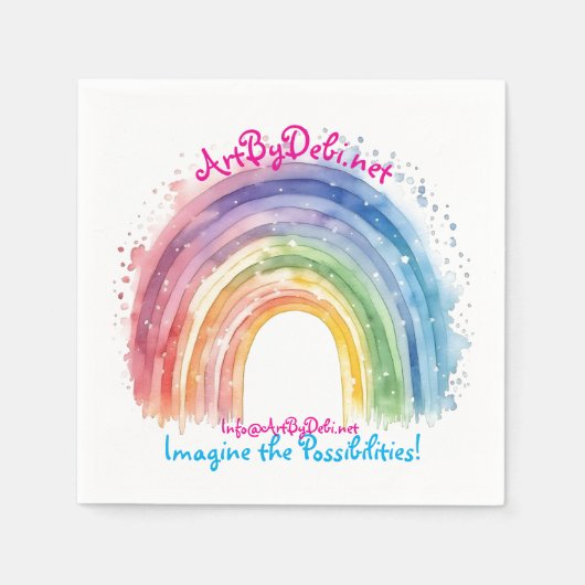 Serviette En Papier Art par Debi, Rainbow (Devant)