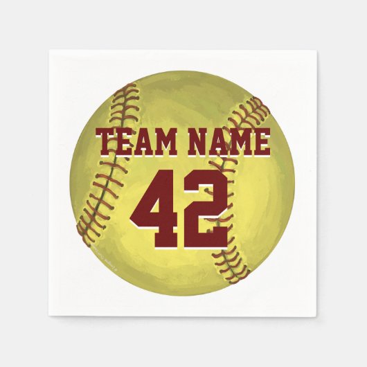 Serviette En Papier Art personnel du softball (Devant)
