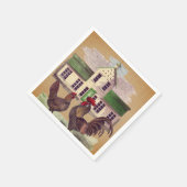 Serviette En Papier Art populaire Farmyard Poulets Conception rustique (Coin)