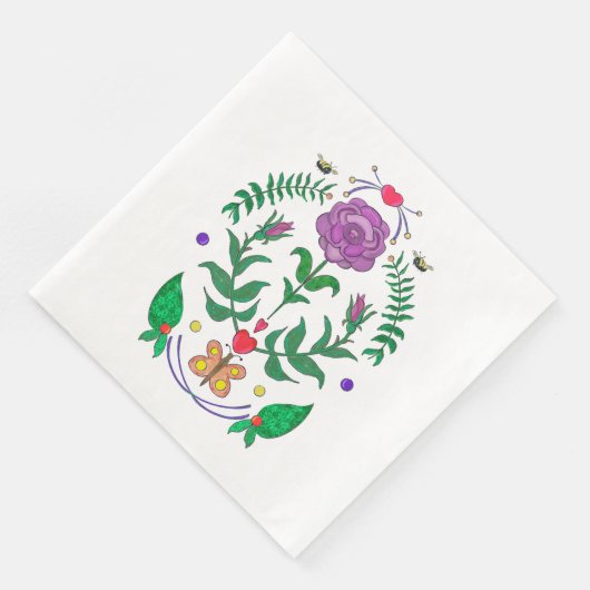 Serviette En Papier Art populaire Napkin (Coin)