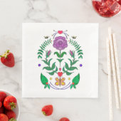 Serviette En Papier Art populaire Napkin (En situation)