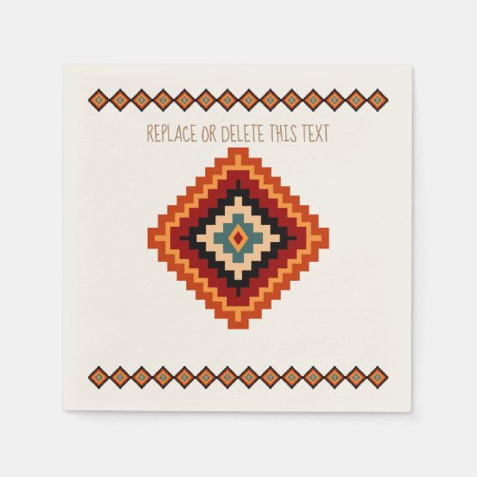 Serviette En Papier Art populaire roumain - Motifs ethniques (Devant)