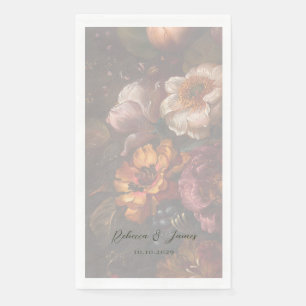 Serviette En Papier Art romantique Mariage de peinture à fleurs
