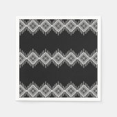 Serviette En Papier Art tribal noir et blanc (Devant)