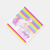 Serviette En Papier Art Unicorne arc-en-ciel 3e anniversaire serviette (Coin)
