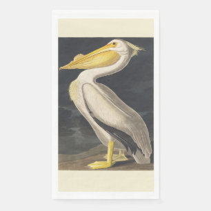 Serviette En Papier Art vintage d'Audubon représentant le Pélican blan