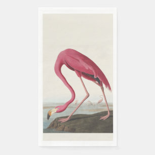 Serviette En Papier Art vintage d'Audubon sur le flamant rose américai