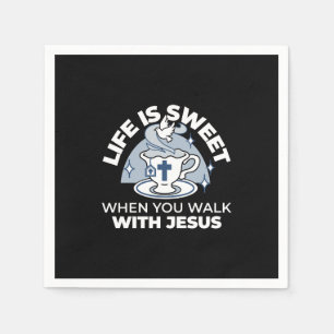 Serviette En Papier Art Vivant Fidèle - Teacup avec Croix et Dove