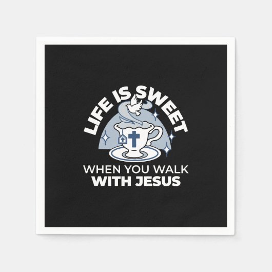 Serviette En Papier Art Vivant Fidèle - Teacup avec Croix et Dove (Devant)