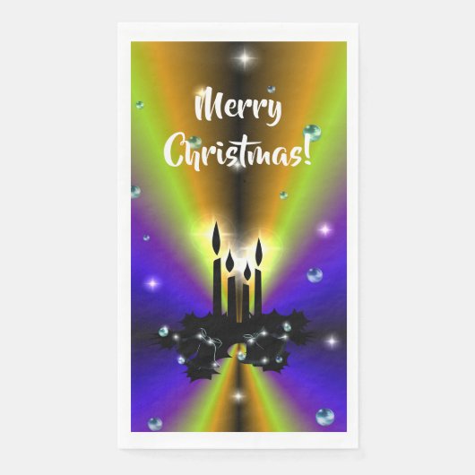 Serviette En Papier Artdeco de Noël sur Purple Yellow Rainbow Faver Ta (Devant)