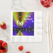 Serviette En Papier Artdeco de Noël sur Purple Yellow Rainbow Faver Ta (En situation)