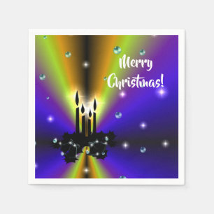 Serviette En Papier Artdeco de Noël sur Purple Yellow Rainbow Faver Ta