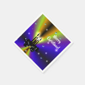 Serviette En Papier Artdeco de Noël sur Purple Yellow Rainbow Faver Ta (Coin)