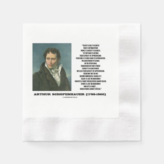 Serviette En Papier Arthur Schopenhauer Talent contre Genius Citation (Devant)