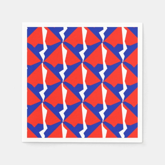 Serviette En Papier Article Bleu Rouge Blanc (Devant)