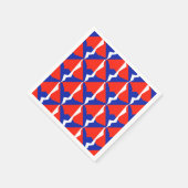 Serviette En Papier Article Bleu Rouge Blanc (Coin)