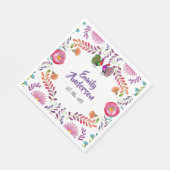 Serviette En Papier Articles de fête FIESTA personnalisés avec fleurs  (Coin)