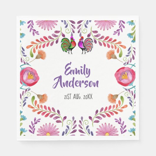 Serviette En Papier Articles de fête FIESTA Vaisselle personnalisée Fl (Devant)