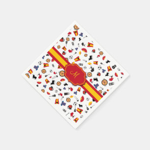 Serviette En Papier Articles espagnols avec le drapeau pour ajouter