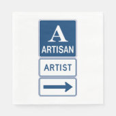 Serviette En Papier Artisan Studio Signer flèche directionnelle (Devant)