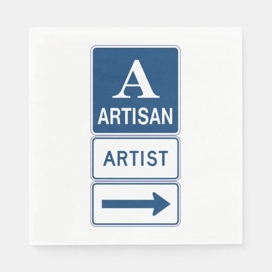 Serviette En Papier Artisan Studio Signer flèche directionnelle (Devant)