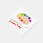 Serviette En Papier Artiste Arc-en-ciel Palette Peinture Anniversaire (Coin)