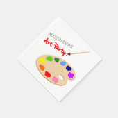 Serviette En Papier Artiste Arc-en-ciel Palette Peinture Anniversaire (Coin)