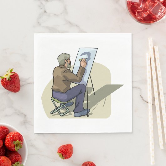 Serviette En Papier Artiste Au Travail