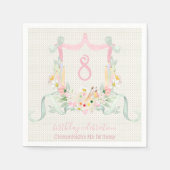 Serviette En Papier Artiste Dusty Pink Greenery Coquette Anniversaire (Devant)