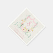 Serviette En Papier Artiste Dusty Pink Greenery Coquette Anniversaire (Coin)