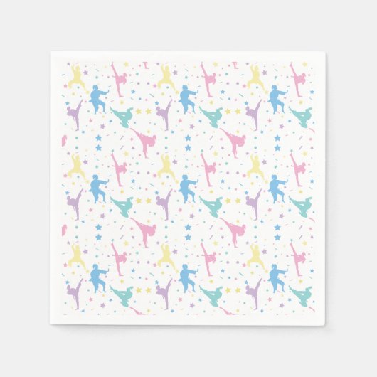 Serviette En Papier Arts martiaux Karate Étoiles Abstraites Étincelles (Devant)