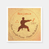Serviette En Papier Arts martiaux modernes Karate Kids 8e anniversaire (Devant)
