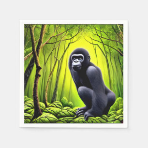 Serviette En Papier Artsy Abstrait Jungle Gorilla