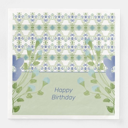 Serviette En Papier Artsy Blue Floral (Devant)