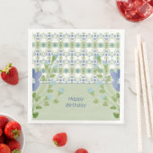 Serviette En Papier Artsy Blue Floral (En situation)