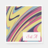 Serviette En Papier Artsy coloré Moderne wirl Mariage Abstrait (Devant)