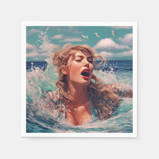 Serviette En Papier Artsy Lady (Devant)