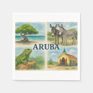 Serviette En Papier Aruba multivu aquarelle