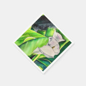 Serviette En Papier Arum blanc Lily aquarelle tropicale florale (Coin)