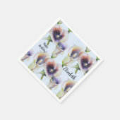 Serviette En Papier Arum de couleur dégradée à l'aquarelle (Coin)