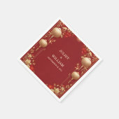 Serviette En Papier Asiatique Moderne Floral Chinois Bilingue Mariage (Coin)