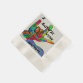 Serviette En Papier ASL American Sign Language JE VOUS AIME PLUS Napki (Coin)